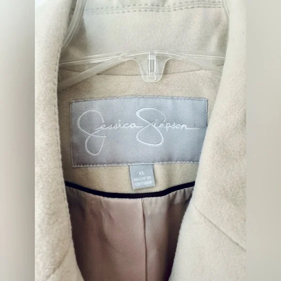 Jessica Simpson Faux Belted Pea Coat (Light Sand) - Size XL - (NWT!) - Picture 8 of 13
